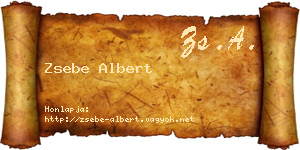 Zsebe Albert névjegykártya